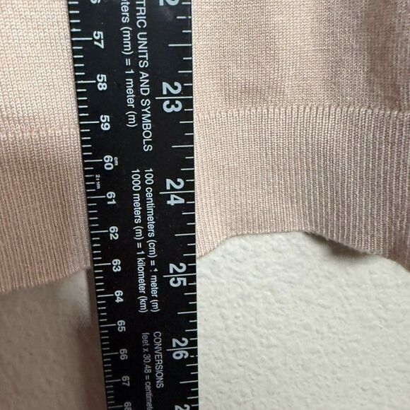 Adrianna Papell Sweater Women's Small Brown Round Neck Sheer Polka Dot Knit - Picture 5 of 8